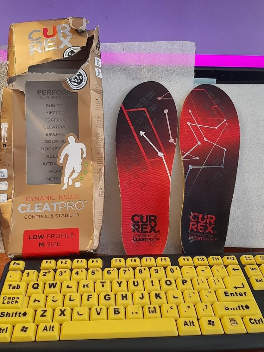 NEW Box ! Currex CleatPro Low Insoles MultiColor SzM(M7-8.5/W8.5-10)EU39.5-41.5)